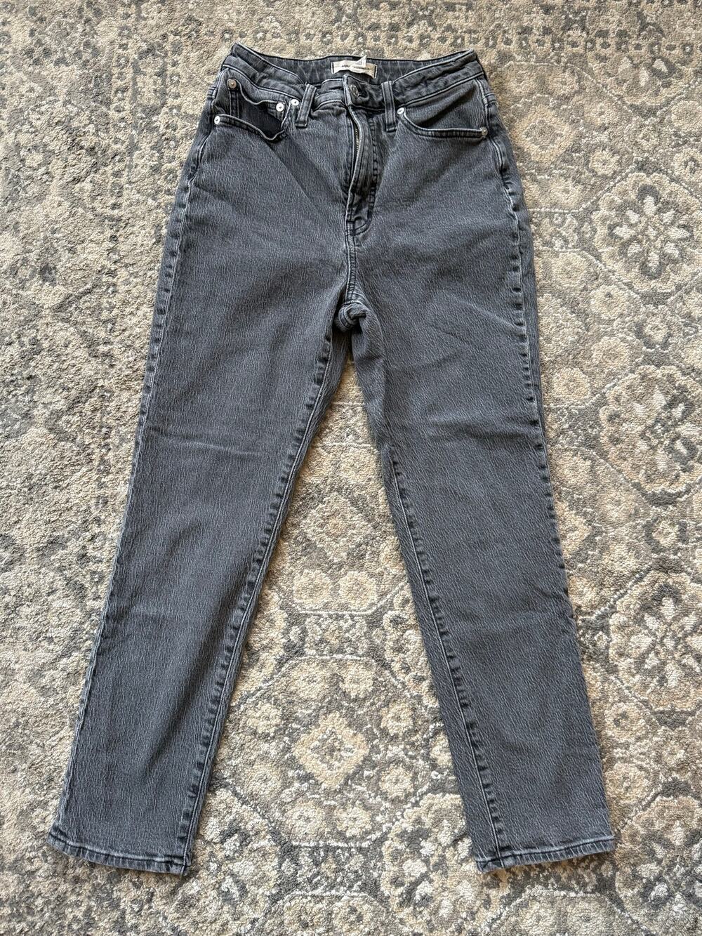 Madewell Curvy Perfect Vintage Jean Womens Size 26 Gray High Rise Tapered Denim